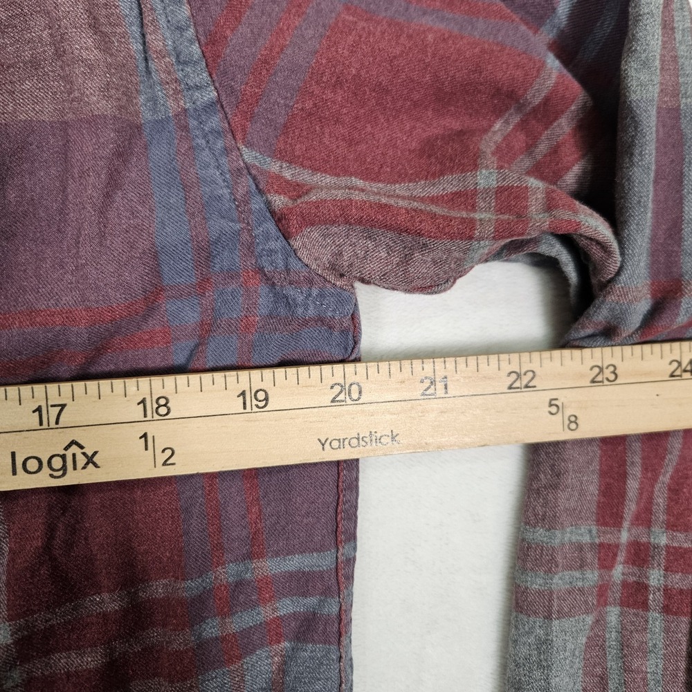 Outerknown Men's Long Sleeve Button Up Flannel Shirt Red Plaid Size Medium - Picture 7 of 8